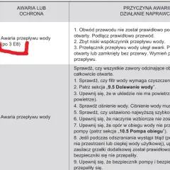 Pompa ciepła: błąd E8 - awaria przepływu wody. Sprawdź zawory, filtr, ciśnienie i powietrze w układzie.